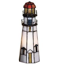 Meyda Blue 20536 - 9&#34;H The Lighthouse on Marble Head Accent Lamp