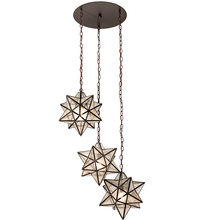 Meyda Blue 213235 - 24&#34; Wide Moravian Star 3 Light Cascading Pendant