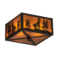 Meyda Blue 213431 - 10&#34; Square Tall Pines Flushmount