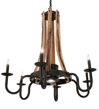 Meyda Blue 214086 - 36&#34; Wide Barrel Stave 6 Light Chandelier