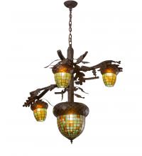 Meyda Blue 216420 - 48&#34; Wide Acorn Branch 4 Light Cascading Chandelier