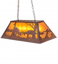 Meyda Blue 216481 - 33&#34; Long Battling Bucks Oblong Pendant
