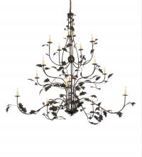 Meyda Blue 218561 - 72&#34; Wide Oak Leaf 15 Light Chandelier