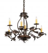 Meyda Blue 218893 - 28&#34; Wide Oak Leaf & Acorn 6 Light Chandelier