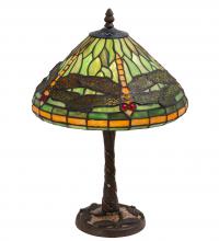Meyda Blue 220523 - 17&#34; High Dragonfly W/Twisted Fly Mosaic Base Table Lamp