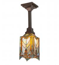 Meyda Blue 223200 - 6&#34; Square Cottage Mission Pendant