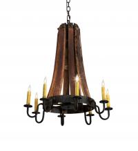 Meyda Blue 224987 - 24&#34; Wide Barrel Stave Madera 8 Light Chandelier