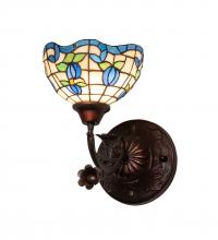 Meyda Blue 225837 - 8&#34; Wide Roseborder Wall Sconce