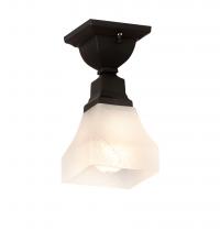 Meyda Blue 225880 - 5&#34; Square Bungalow Alabaster Swirl Flushmount
