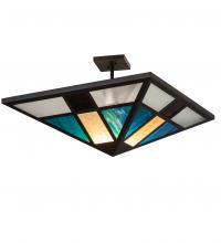 Meyda Blue 226765 - 30&#34; Square Polaris Semi-Flushmount