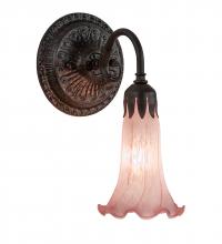 Meyda Blue 227736 - 5.5&#34; Wide Pink Tiffany Pond Lily Wall Sconce