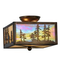 Meyda Blue 22864 - 10&#34;Sq Tall Pines Flushmount