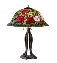 Meyda Blue 229111 - 30&#34; High Tiffany Rosebush Table Lamp