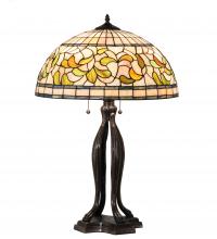 Meyda Blue 229126 - 30&#34; High Tiffany Turning Leaf Table Lamp