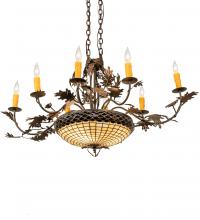 Meyda Blue 230422 - 48&#34; Long Greenbriar Oak 8 Light Chandelier