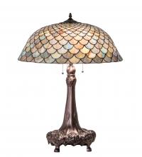 Meyda Blue 230462 - 31&#34; High Tiffany Fishscale Table Lamp