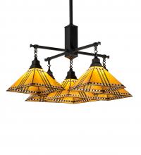 Meyda Blue 231650 - 38&#34; Square Prairie Corn 5 Light Chandelier