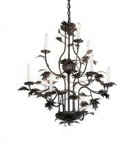 Meyda Blue 232381 - 36&#34; Wide Oak Leaf 9 Light Chandelier