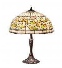 Meyda Blue 232800 - 26&#34; High Tiffany Turning Leaf Table Lamp