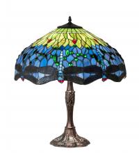 Meyda Blue 232804 - 26&#34; High Tiffany Hanginghead Dragonfly Table Lamp