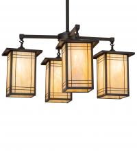 Meyda Blue 233239 - 33&#34; Square Prairie Mission 4 Light Chandelier