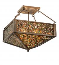 Meyda Blue 235973 - 23&#34; Square Bamboo Semi-Flushmount