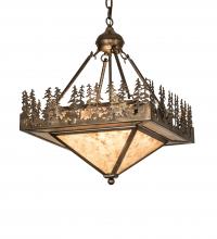 Meyda Blue 236054 - 19&#34; Square Pine Lake Inverted Pendant