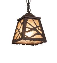 Meyda Blue 237100 - 6&#34; Square Spruce Pine Mini Pendant