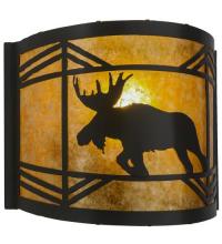 Meyda Blue 23822 - 12&#34;W Lone Moose Wall Sconce