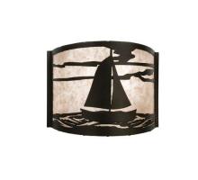 Meyda Blue 23829 - 12&#34; Wide Sailboat Wall Sconce