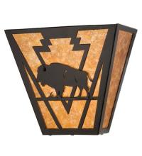 Meyda Blue 23940 - 13&#34;W Lone Buffalo Wall Sconce