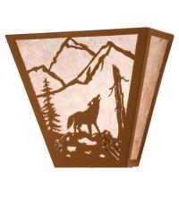 Meyda Blue 23948 - 13&#34; Wide Wolf on the Loose Wall Sconce