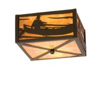 Meyda Blue 23991 - 10&#34;Sq Canoe At Lake Flushmount