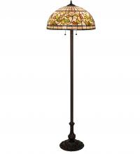 Meyda Blue 242797 - 60&#34; High Tiffany Turning Leaf Floor Lamp