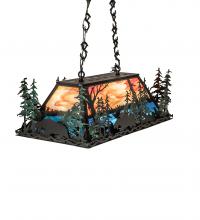 Meyda Blue 242848 - 35&#34; Long Moose Through the Trees Oblong Pendant