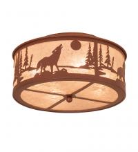 Meyda Blue 243533 - 18&#34; Wide Wolf on the Loose Flushmount