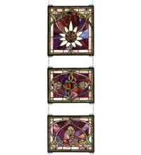 Meyda Blue 24411 - 14&#34;W X 39&#34;H Solstice 3 Piece Stained Glass Window