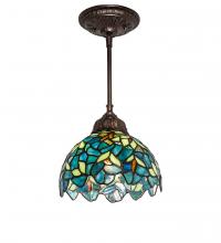 Meyda Blue 244860 - 8&#34; Wide Nightfall Wisteria Mini Pendant