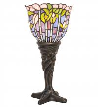 Meyda Blue 244885 - 15&#34; High Tiffany Flowering Lotus Mini Lamp