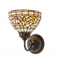 Meyda Blue 245439 - 8&#34; Wide Tiffany Turning Leaf Wall Sconce