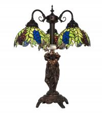 Meyda Blue 245478 - 23&#34; High Tiffany Honey Locust 3 Light Table Lamp