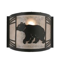 Meyda Blue 247078 - 12&#34; Wide Happy Bear on the Loose Left Wall Sconce