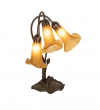 Meyda Blue 251683 - 16&#34; High Amber Tiffany Pond Lily 3 Light Accent Lamp