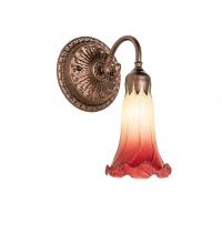 Meyda Blue 251861 - 5&#34; Wide Seafoam/Cranberry Pond Lily Victorian Wall Sconce