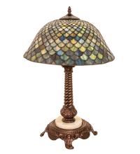 Meyda Blue 251959 - 23" High Tiffany Fishscale Table Lamp
