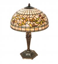 Meyda Blue 253820 - 23&#34; High Tiffany Turning Leaf Table Lamp