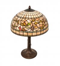 Meyda Blue 253821 - 23&#34; High Tiffany Turning Leaf Table Lamp