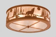 Meyda Blue 26987 - 22&#34; Wide Wolf on the Loose Flush Mount