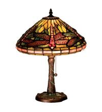 Meyda Blue 27158 - 16&#34;H Tiffany Dragonfly w/ Twisted Fly Mosaic Base Accent Lamp