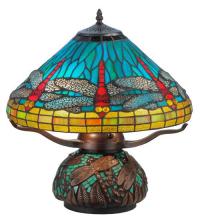 Meyda Blue 27159 - 17&#34;H Tiffany Dragonfly w/Tiffany Mosaic Base Table Lamp